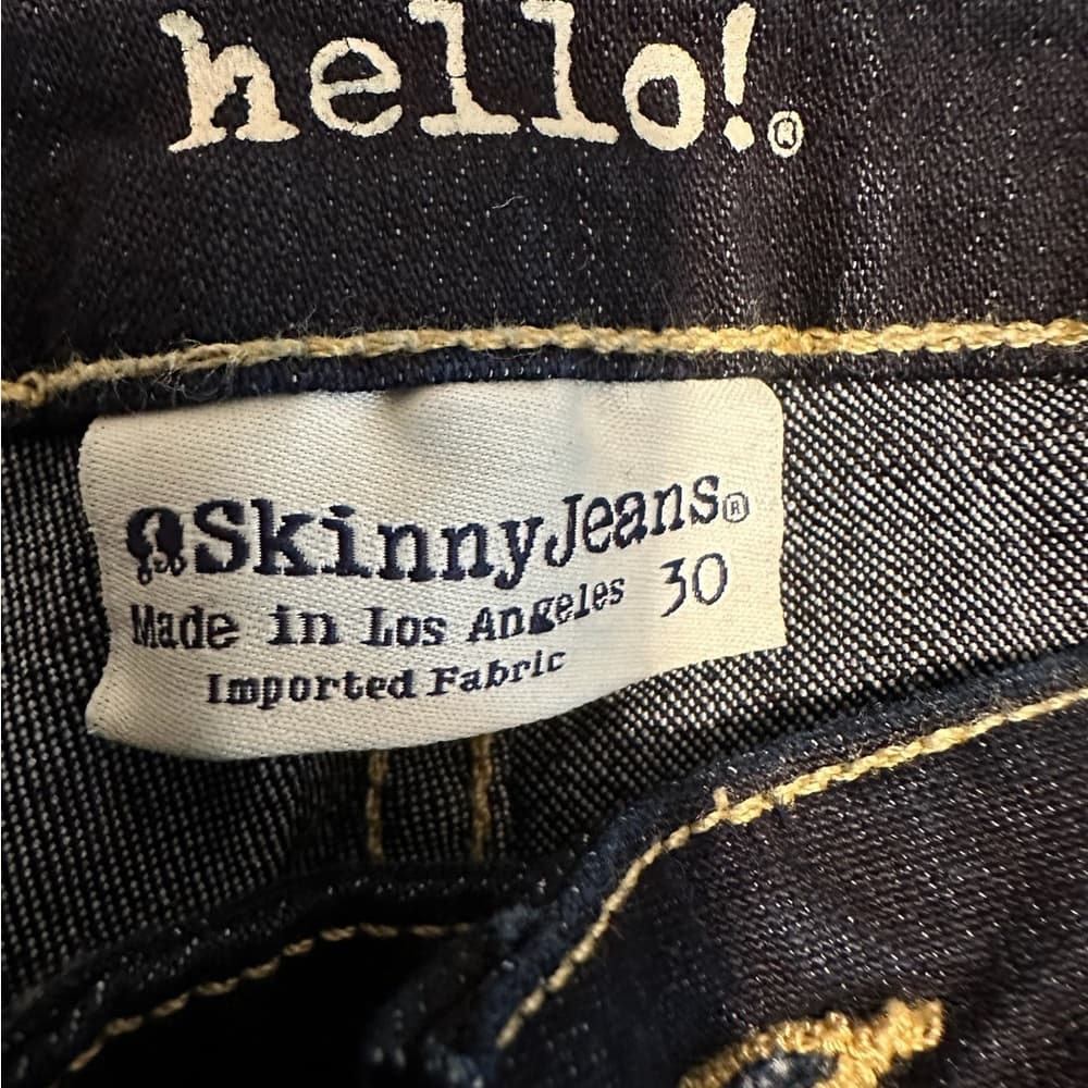 Hello! Skinny Jeans Dark Wash Denim Pants Size 30 Made in Los Angeles