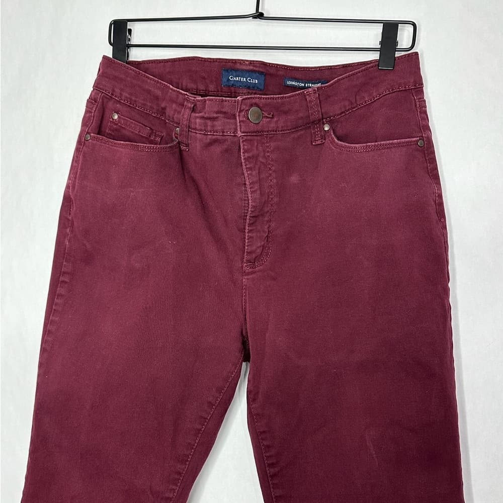 Charter Club Lexington Straight Cranberry Jeans Size 12 Coastal Preppy