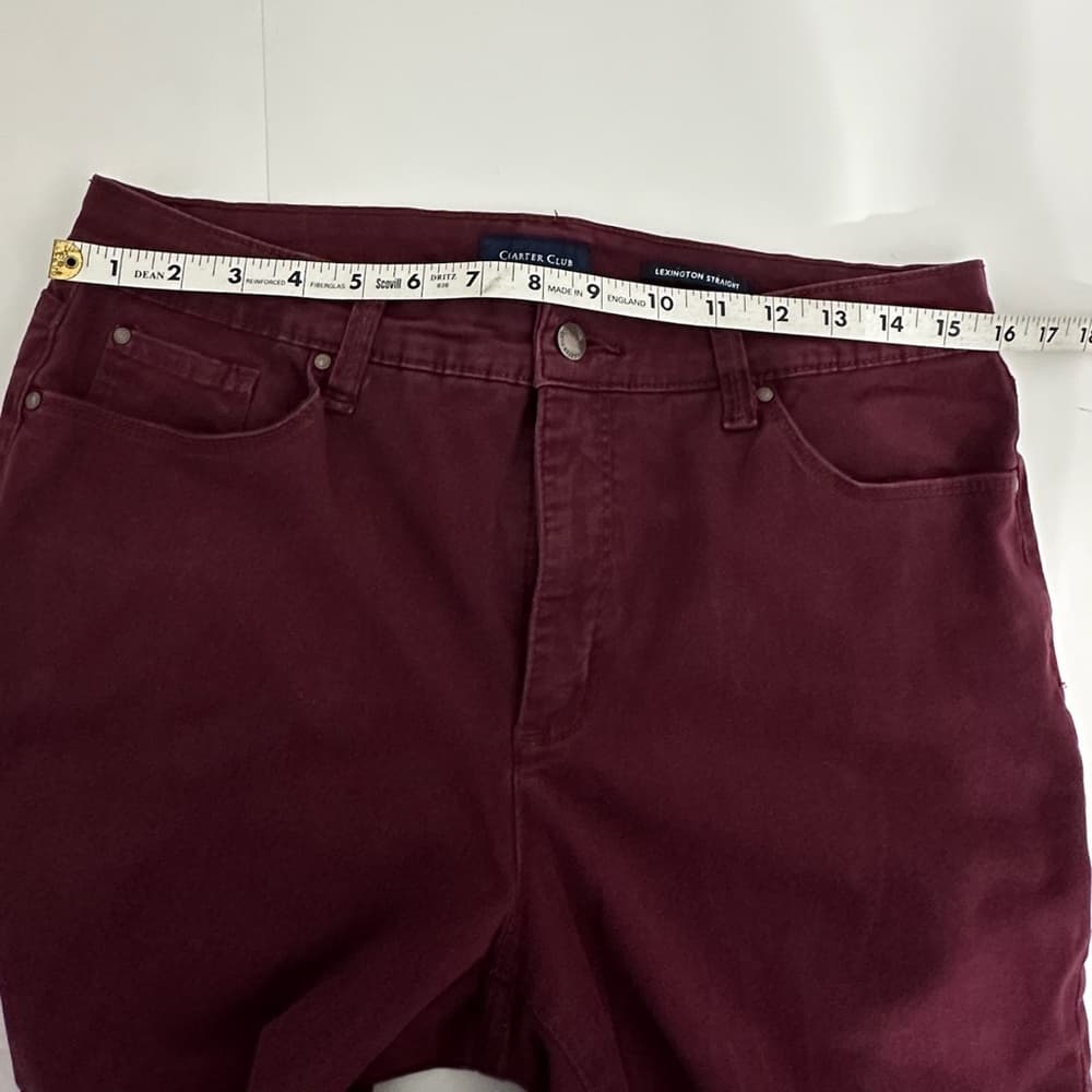 Charter Club Lexington Straight Cranberry Jeans Size 12 Coastal Preppy - Thumbnail 8