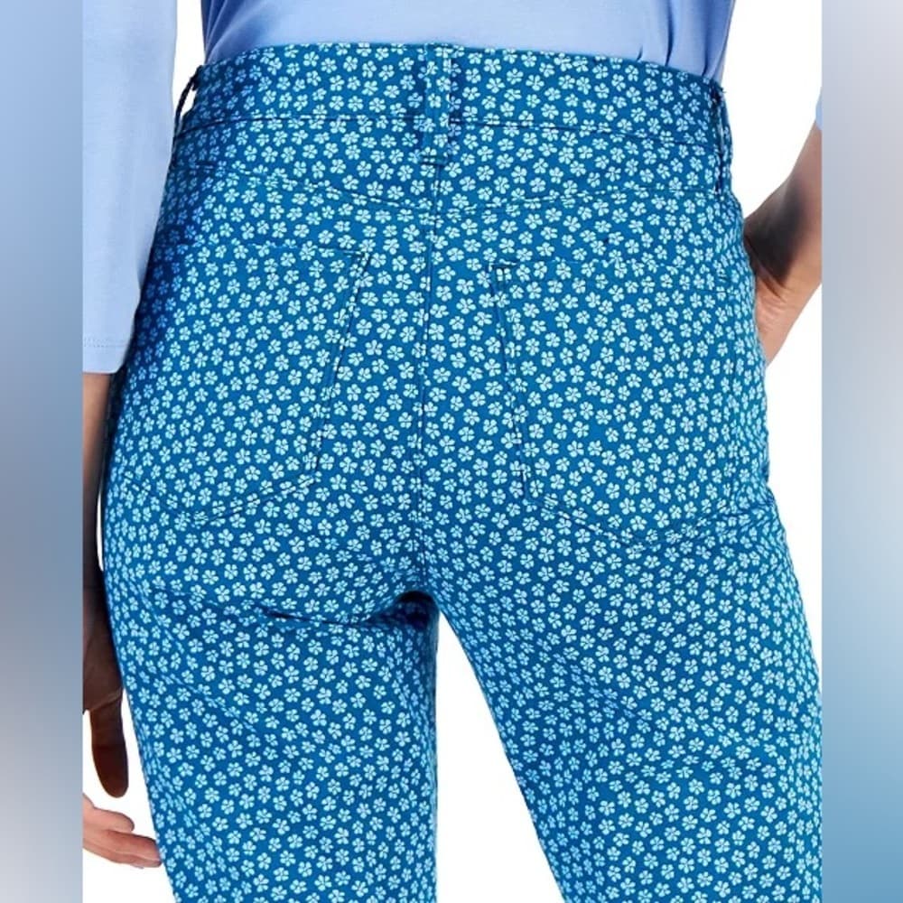 Charter Club Loretta Lexington Jeans Geometric Floral Print Sz 12 Tummy Control - Thumbnail 10