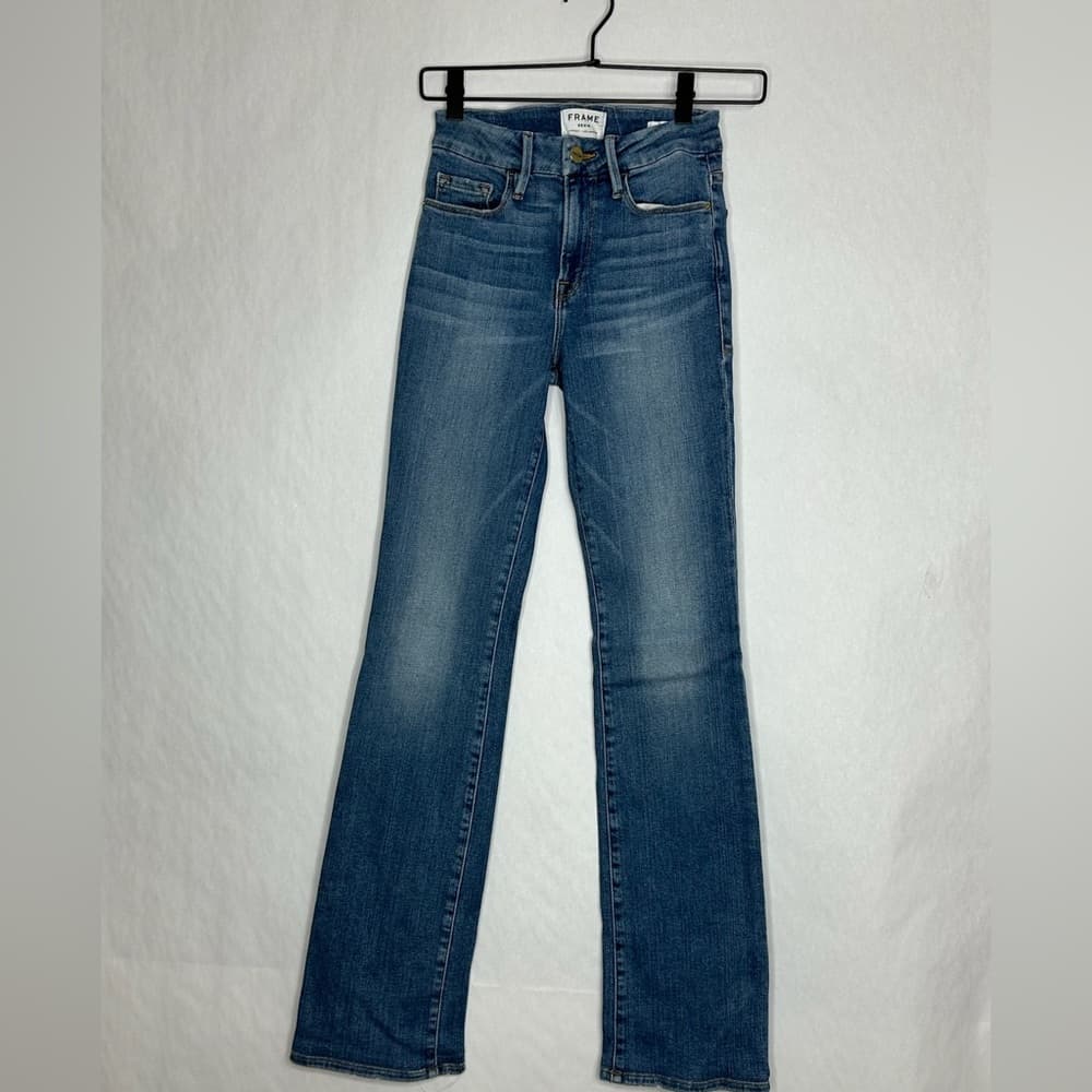 Frame Denim Le Mini Boot Medium Blue Wash Jeans Size 24 - Thumbnail 2