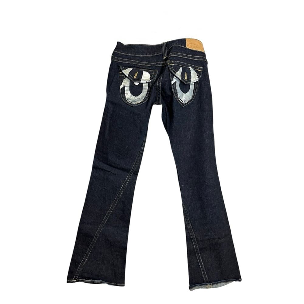 True Religion Vintage Y2K Dark Wash Flare Jeans Women’s 29 Low Rise Logo Pockets - Thumbnail 16