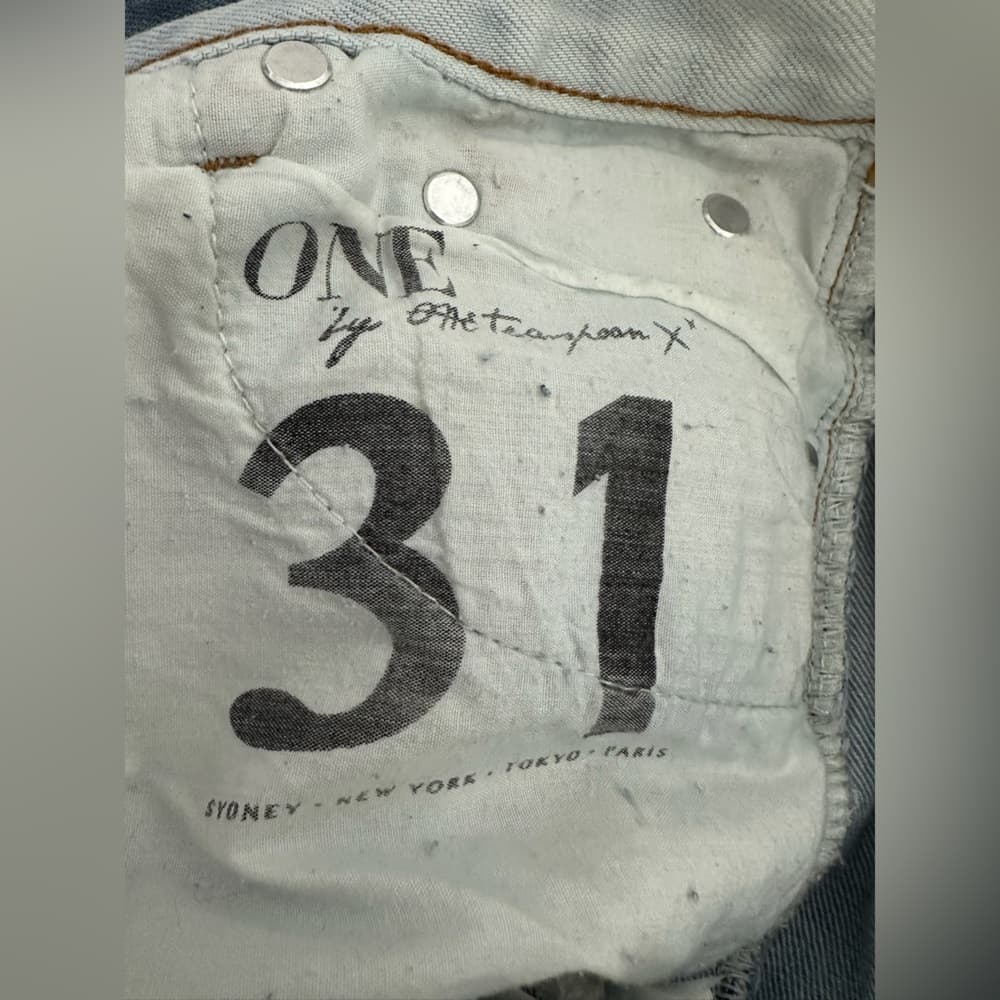 One by One Teaspoon Awesome Baggies Distressed Light Jeans Grunge Y2K Size 31 - Thumbnail 6
