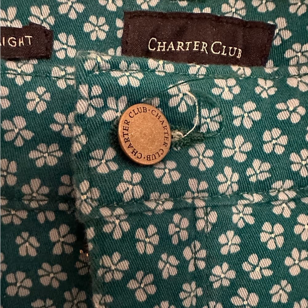Charter Club Loretta Lexington Jeans Geometric Floral Print Sz 12 Tummy Control - Thumbnail 5