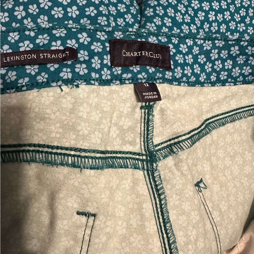 Charter Club Loretta Lexington Jeans Geometric Floral Print Sz 12 Tummy Control - Thumbnail 6