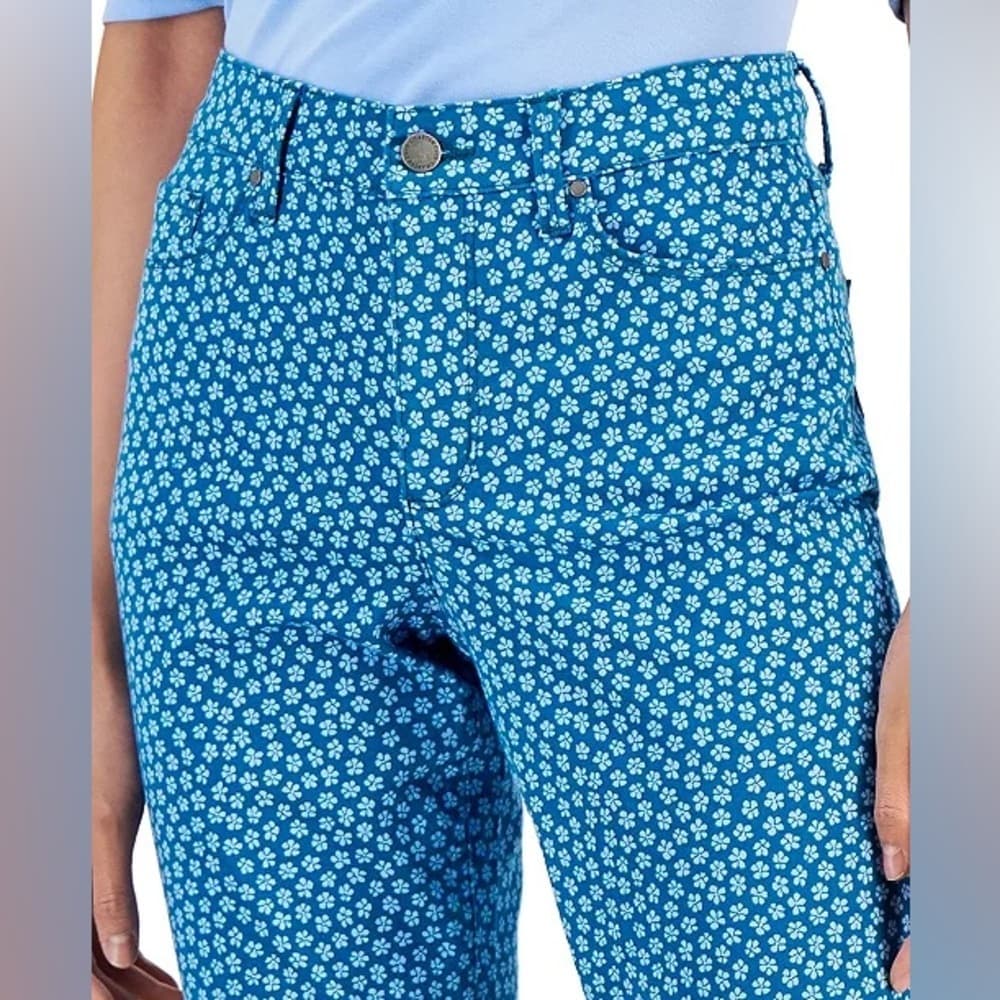 Charter Club Loretta Lexington Jeans Geometric Floral Print Sz 12 Tummy Control - Thumbnail 9