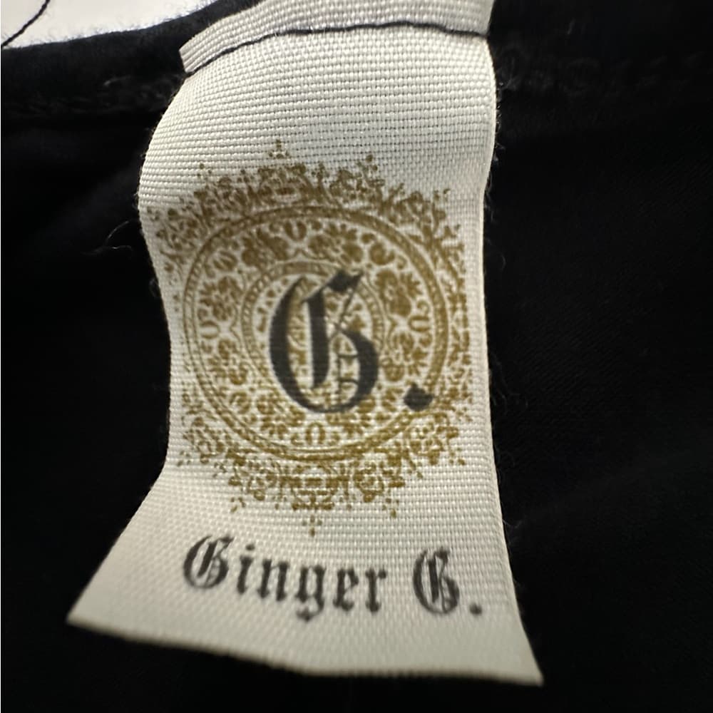 Ginger G Black Open Front Flowy Vest Y2K Studded Shoulders Medium Rebel Goth - Thumbnail 4
