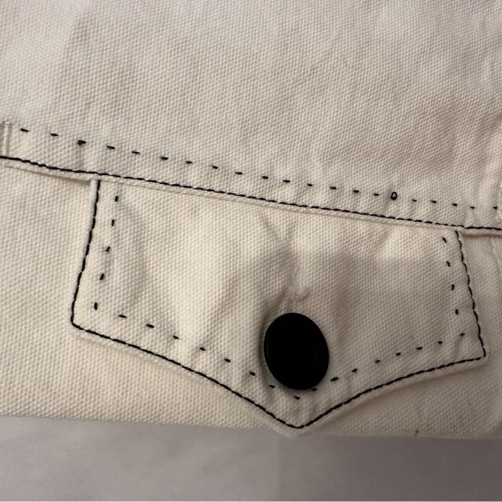 Sportmax Italian Denim Off-White Contrast Stitch Capri Crop Size 8 (IT 42) - Thumbnail 2