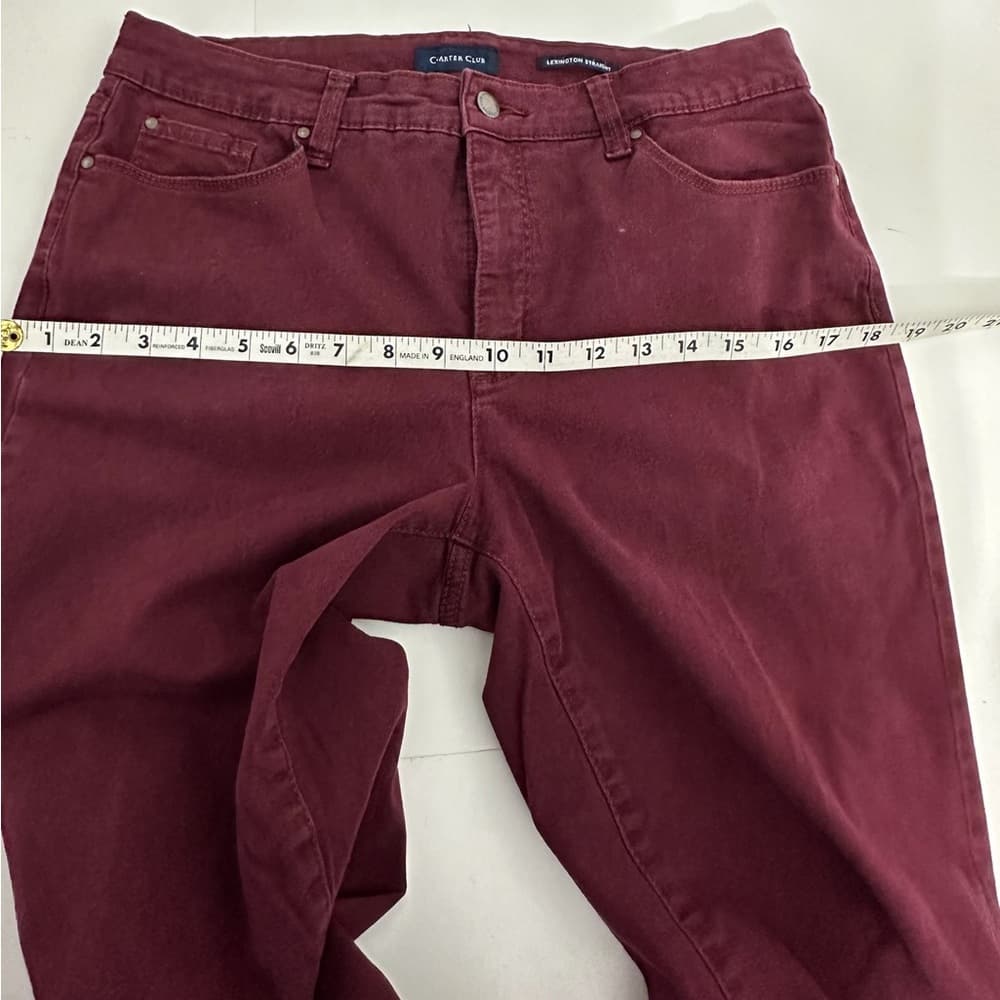 Charter Club Lexington Straight Cranberry Jeans Size 12 Coastal Preppy - Thumbnail 5