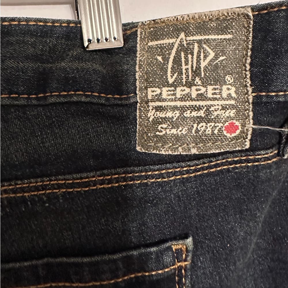 Chip & Pepper Stella Boot Cut Denim Jeans Dark Blue Wash Y2K Vintage Size 33 - Thumbnail 6