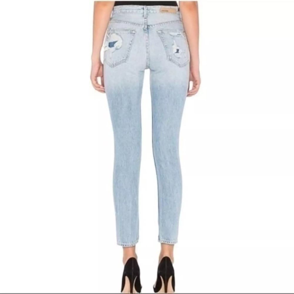 GRLFRND Revolve Karolina High Rise Denim E Street Distressed Skinny Jeans Sz 25