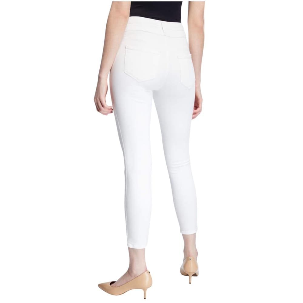 L'Agence White Blanc Peyton High-Rise Skinny Jeans w/ Double Waistband Size 24