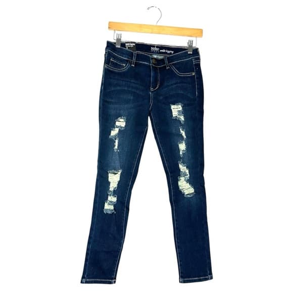 NWT New York & Company NY&Co SoHo Ankle Legging Jeans Distressed Dark Wash Sz 2 - Thumbnail 11
