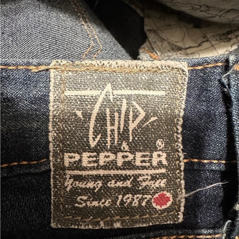Chip & Pepper Stella Boot Cut Denim Jeans Dark Blue Wash Y2K Vintage Size 33 - Thumbnail 8