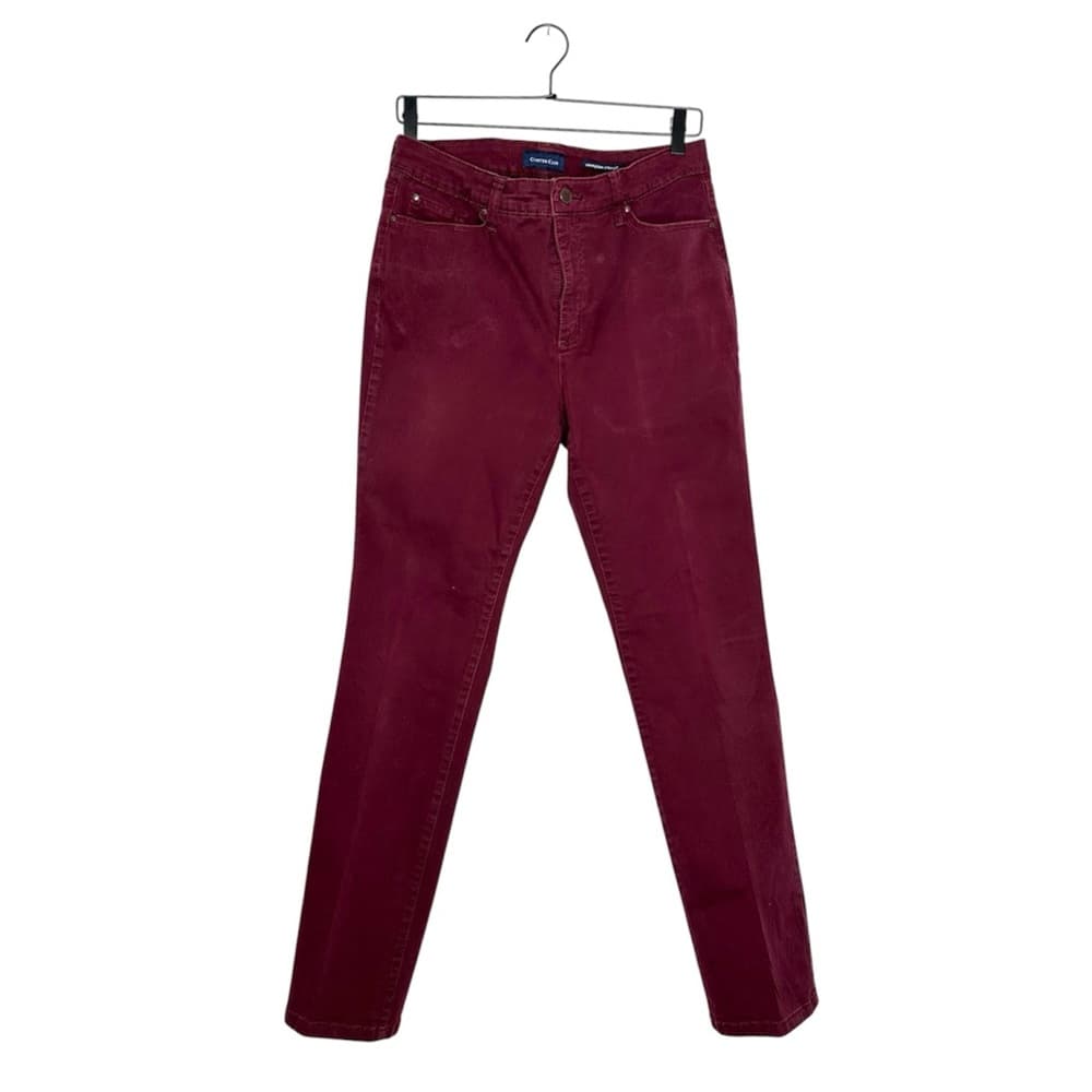 Charter Club Lexington Straight Cranberry Jeans Size 12 Coastal Preppy - Thumbnail 12