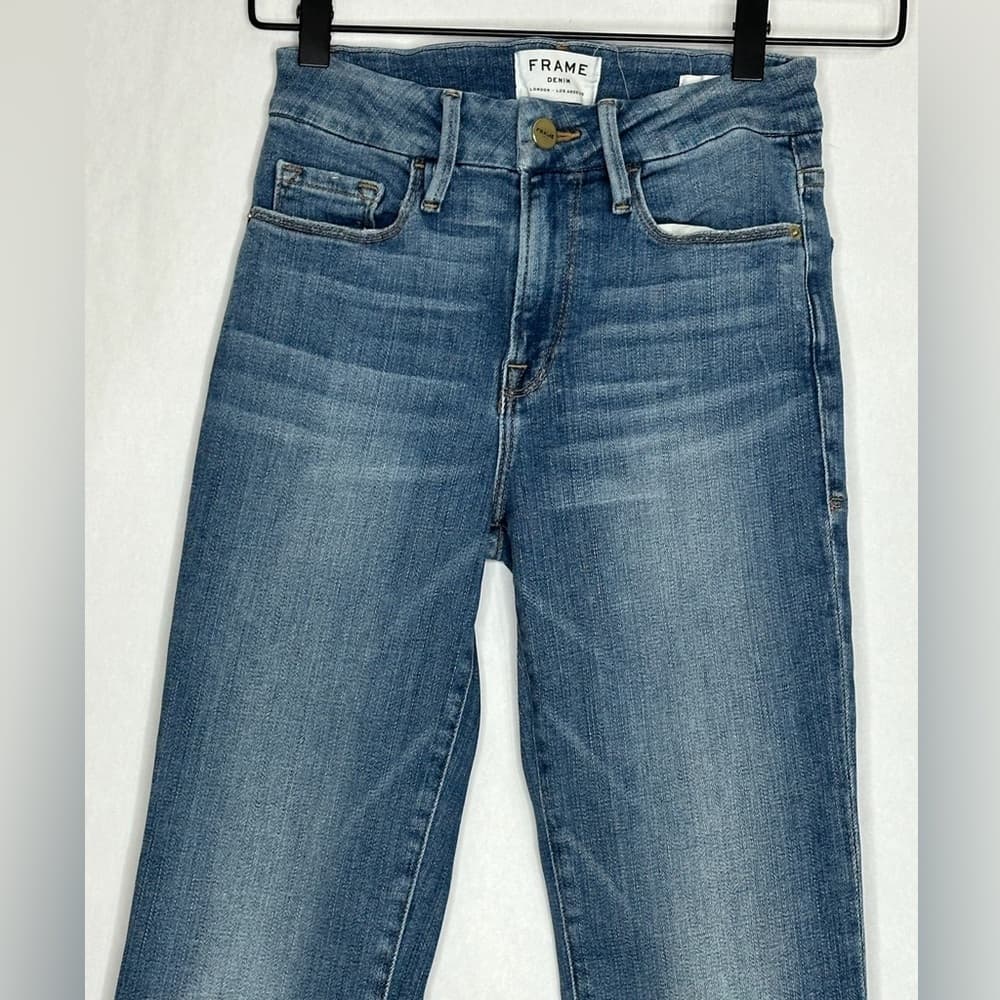 Frame Denim Le Mini Boot Medium Blue Wash Jeans Size 24