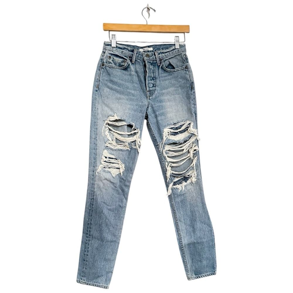 GRLFRND Revolve Karolina High Rise Denim E Street Distressed Skinny Jeans Sz 25 - Thumbnail 5