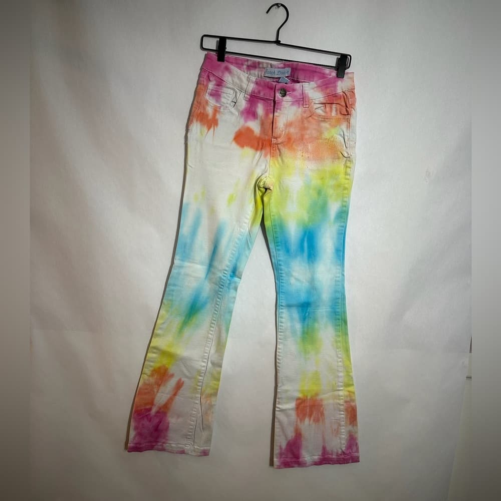 Ranch Dress’n Tie Dye Jeans Rainbow Size 9 Juniors Y2K Festival Rodeo - Thumbnail 3