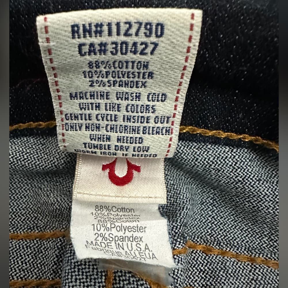 True Religion Vintage Y2K Dark Wash Flare Jeans Women’s 29 Low Rise Logo Pockets - Thumbnail 9