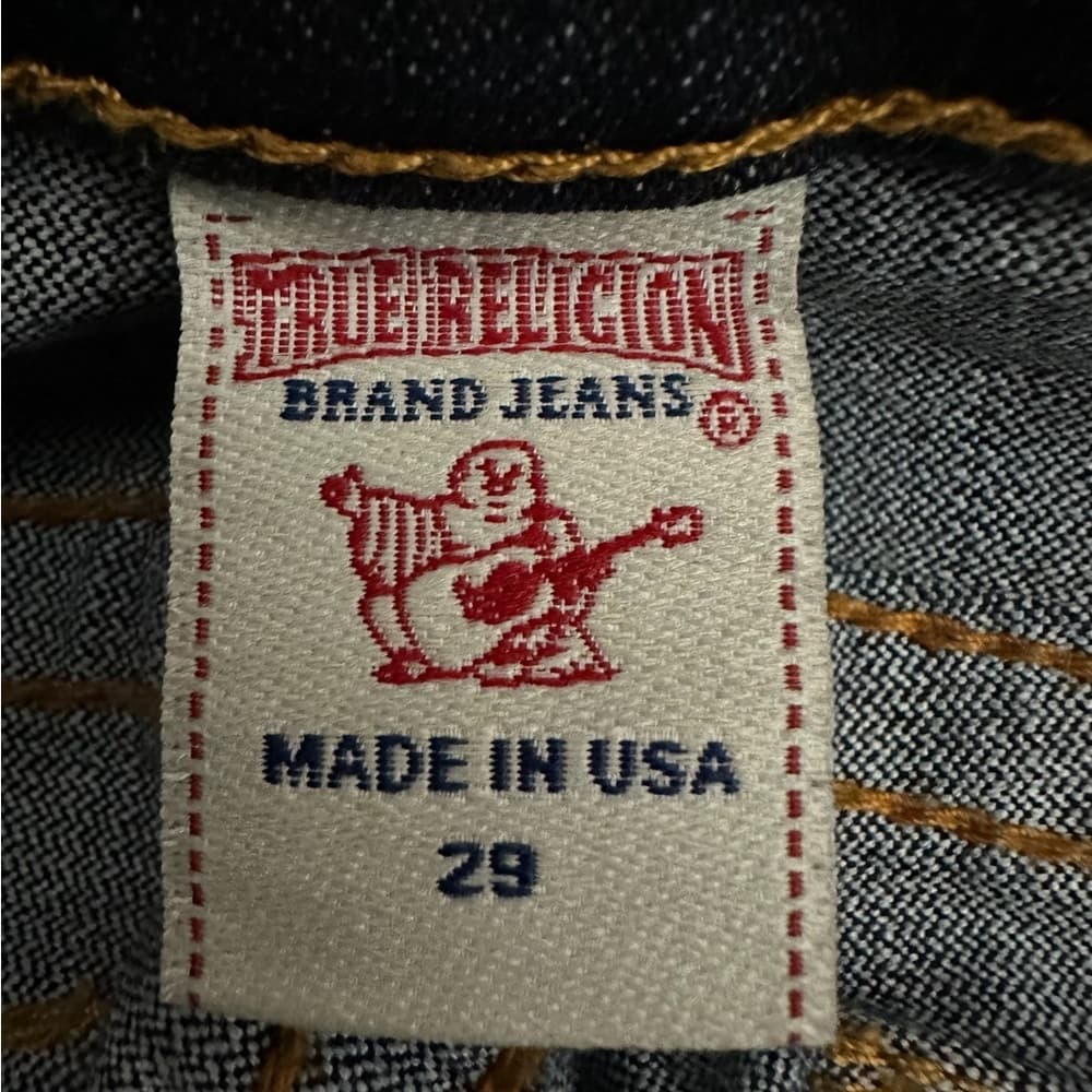 True Religion Vintage Y2K Dark Wash Flare Jeans Women’s 29 Low Rise Logo Pockets - Thumbnail 8
