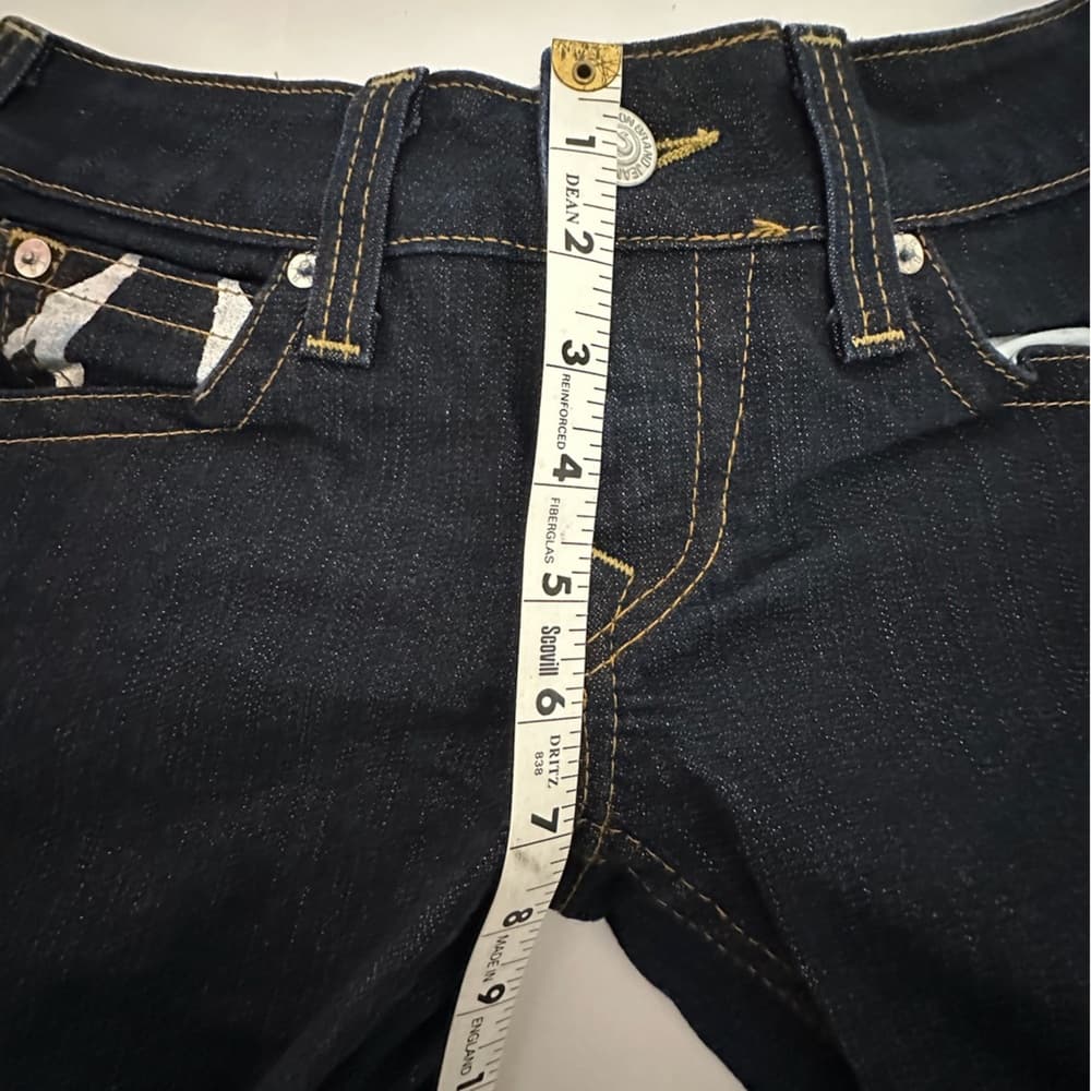 True Religion Vintage Y2K Dark Wash Flare Jeans Women’s 29 Low Rise Logo Pockets - Thumbnail 13