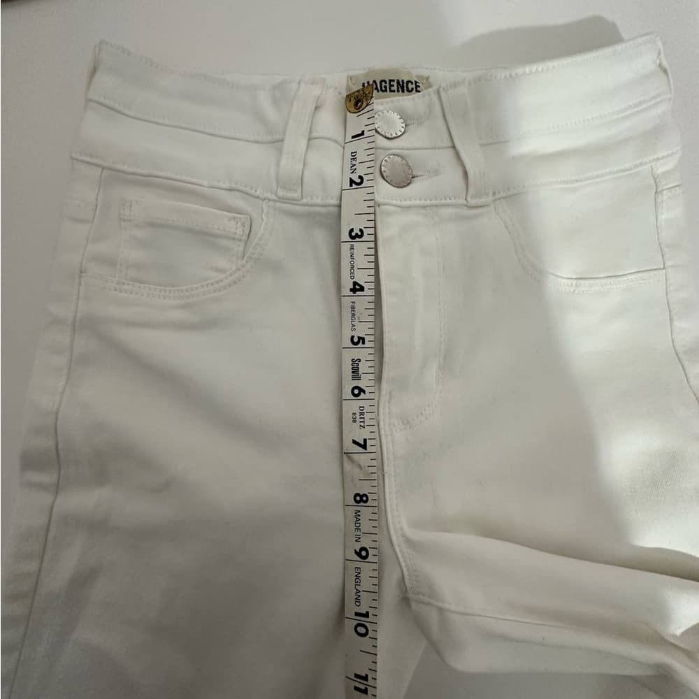 L'Agence White Blanc Peyton High-Rise Skinny Jeans w/ Double Waistband Size 24 - Thumbnail 8