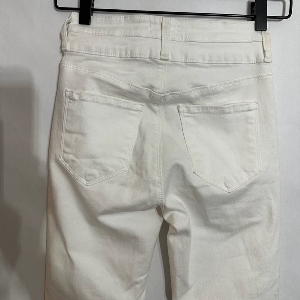 L'Agence White Blanc Peyton High-Rise Skinny Jeans w/ Double Waistband Size 24 - Thumbnail 10