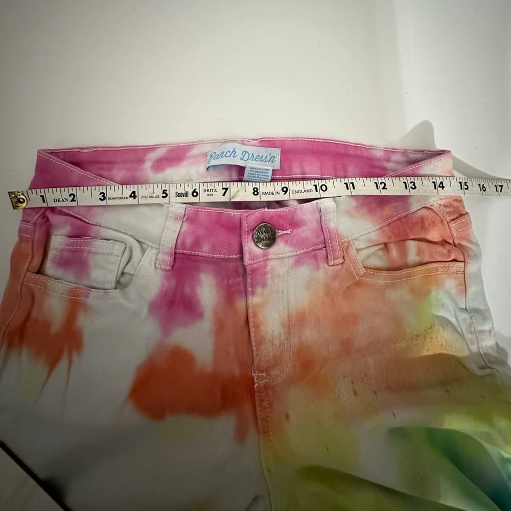 Ranch Dress’n Tie Dye Jeans Rainbow Size 9 Juniors Y2K Festival Rodeo - Thumbnail 9