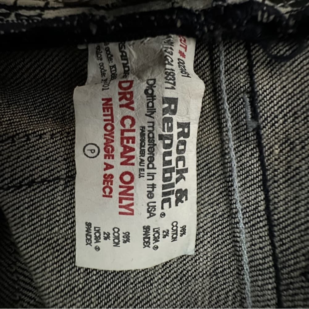 Rock & Republic Original Kasandra Rhinestone Logo Bootcut Jeans Size 31 Y2K - Thumbnail 13