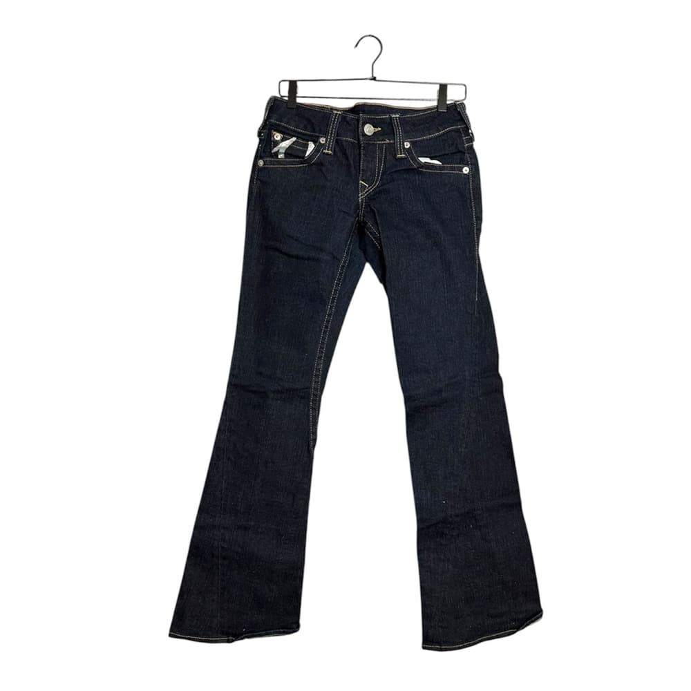 True Religion Vintage Y2K Dark Wash Flare Jeans Women’s 29 Low Rise Logo Pockets