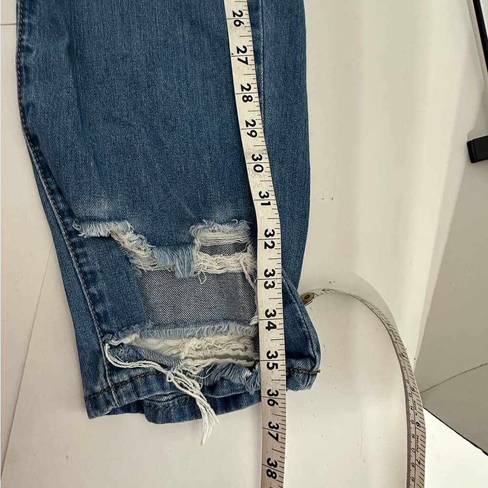 Windsor Distressed Crop Jeans Medium Wash Ripped Denim Size 32 / 13 Bikercore - Thumbnail 10
