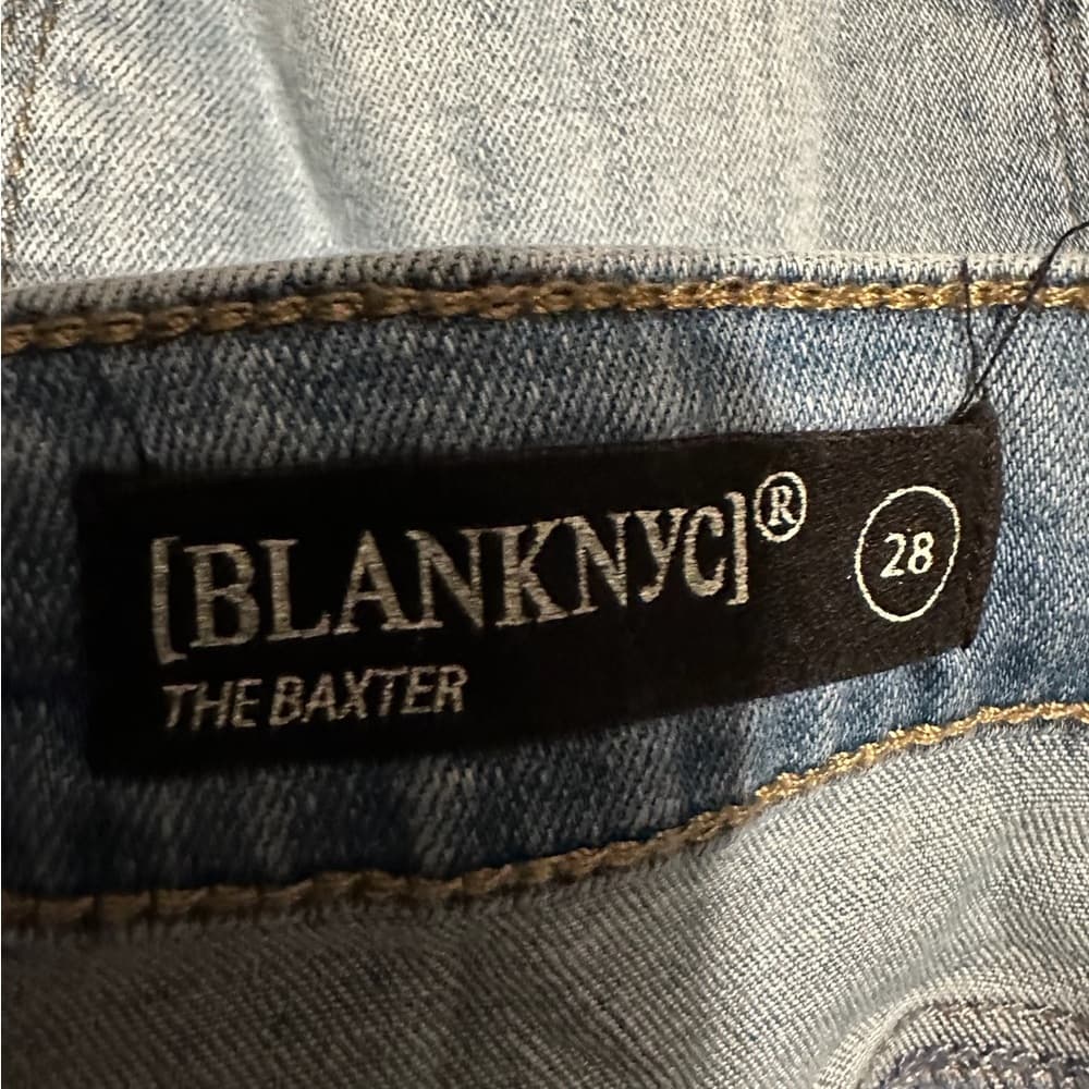 Blank NYC The Baxter Ribcage Straight Leg Jeans Denim Cropped Distressed Size 28 - Thumbnail 8