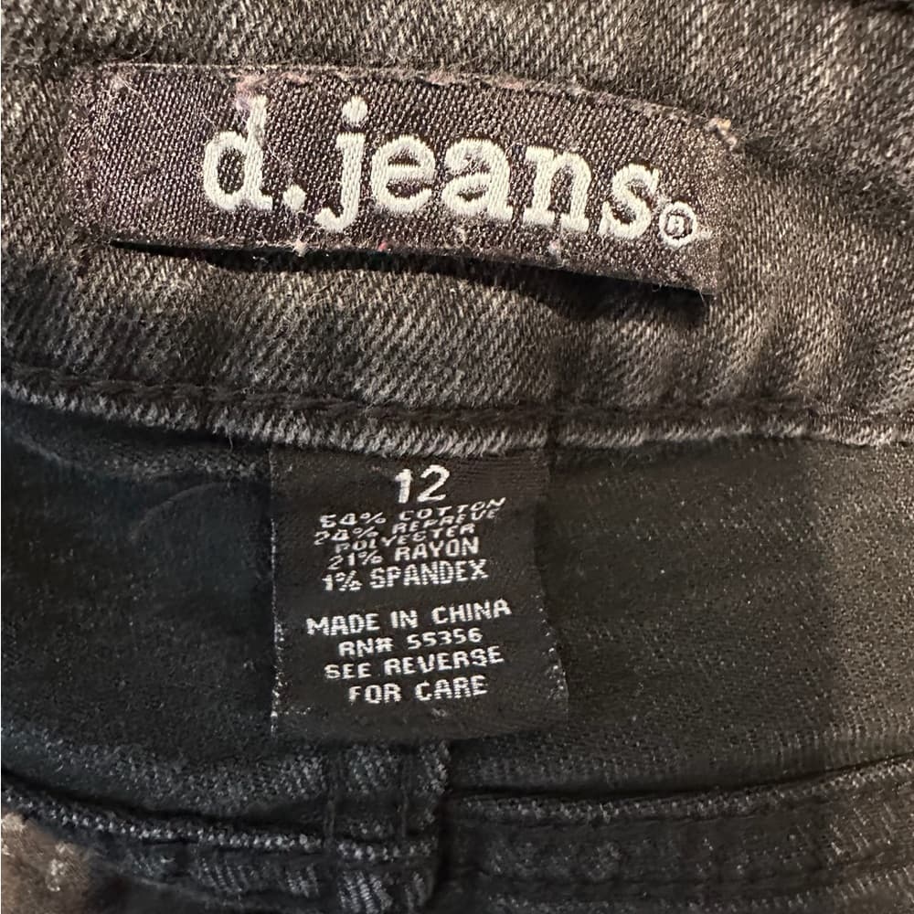 d.jeans Dark Almost Black Bootcut Stretch Jeans Women’s Size 12 Mid Rise Denim