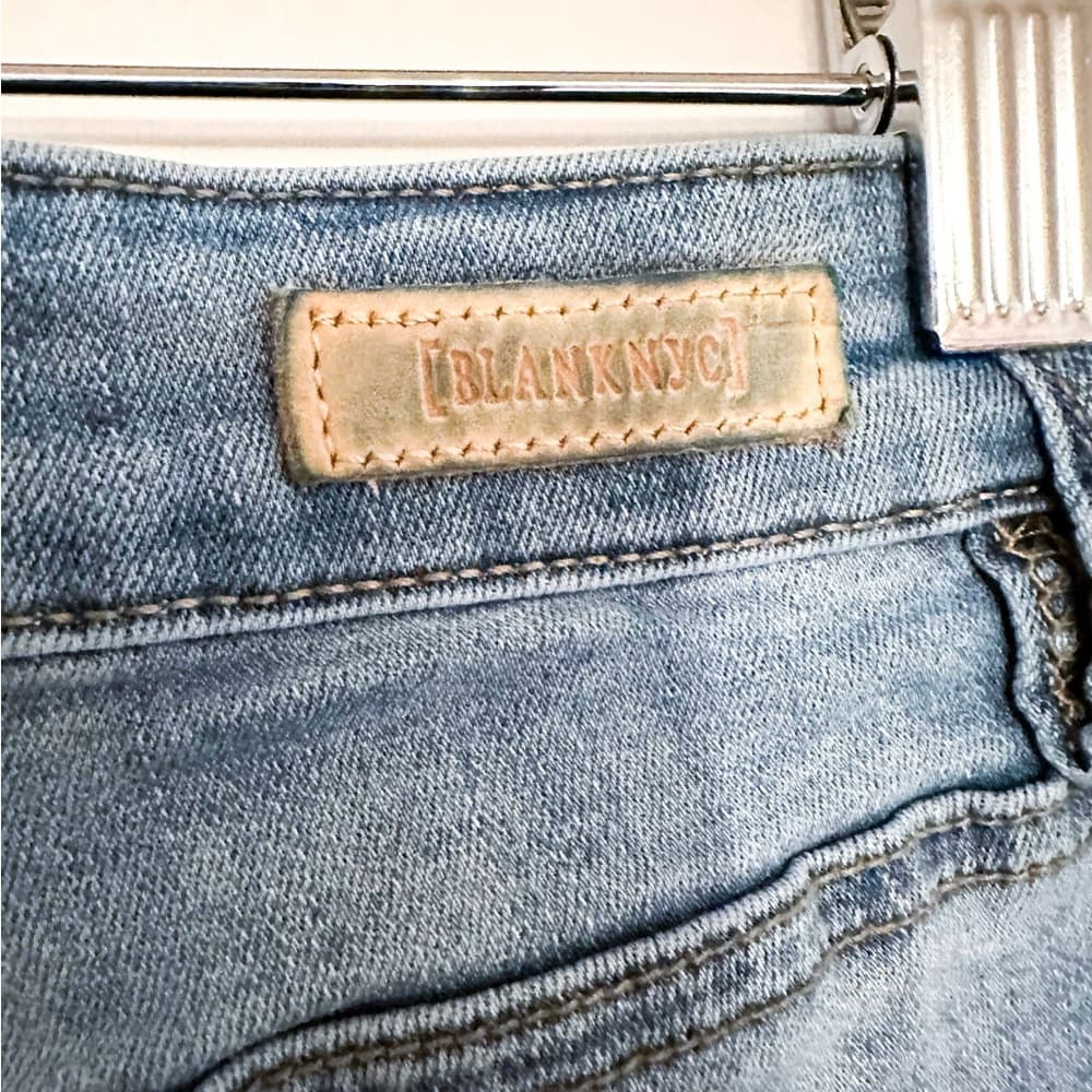 Blank NYC The Baxter Ribcage Straight Leg Jeans Denim Cropped Distressed Size 28 - Thumbnail 5