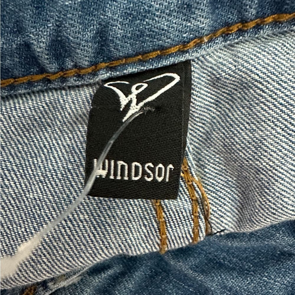 Windsor Distressed Crop Jeans Medium Wash Ripped Denim Size 32 / 13 Bikercore - Thumbnail 9