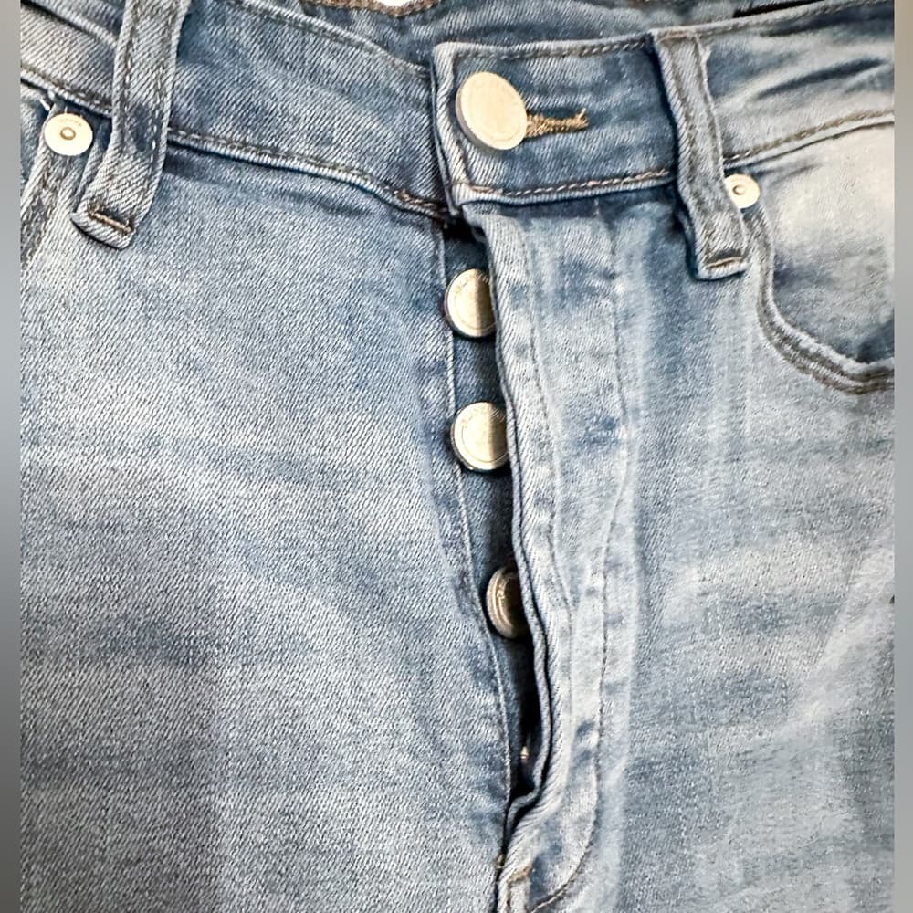 Blank NYC The Baxter Ribcage Straight Leg Jeans Denim Cropped Distressed Size 28 - Thumbnail 3