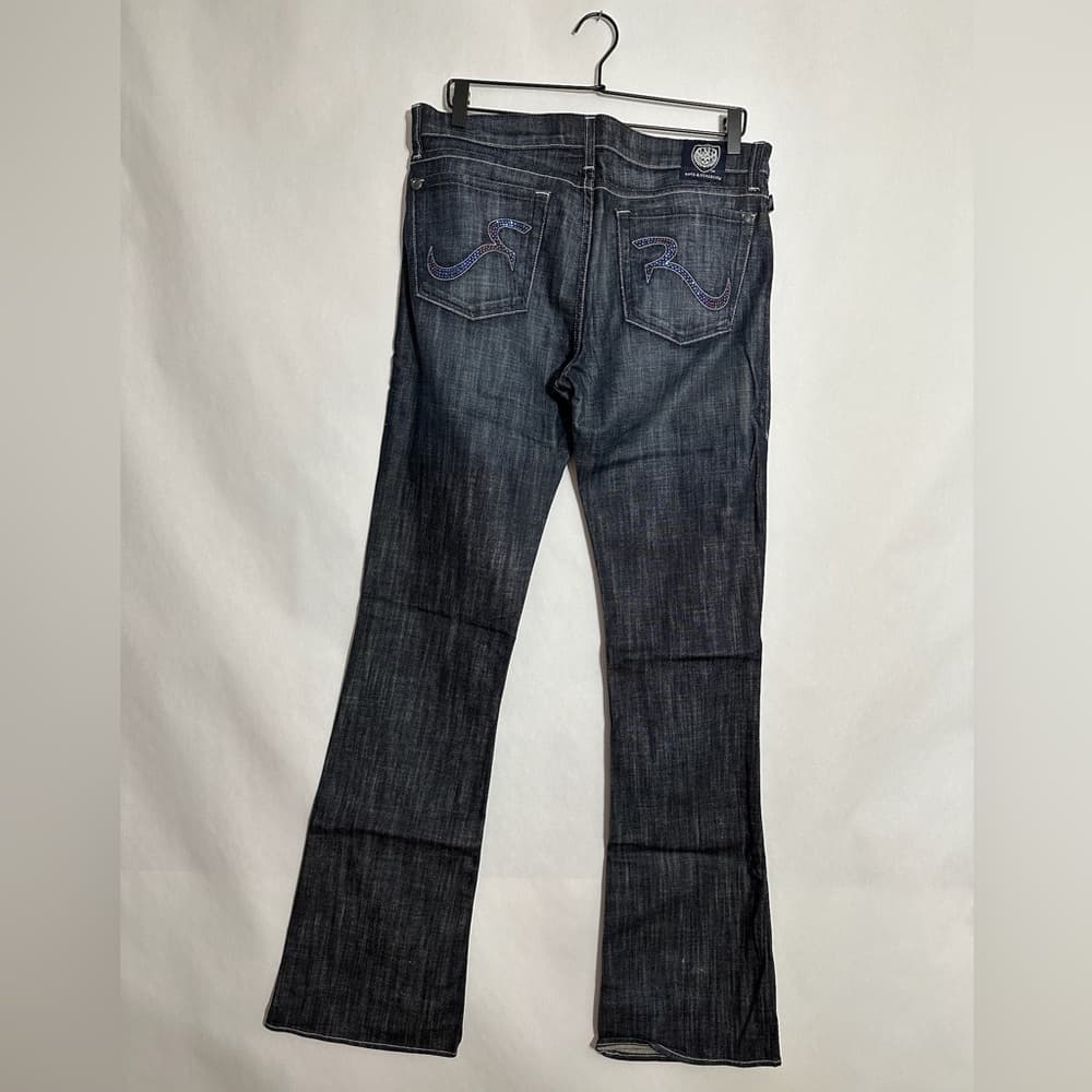 Rock & Republic Original Kasandra Rhinestone Logo Bootcut Jeans Size 31 Y2K - Thumbnail 3