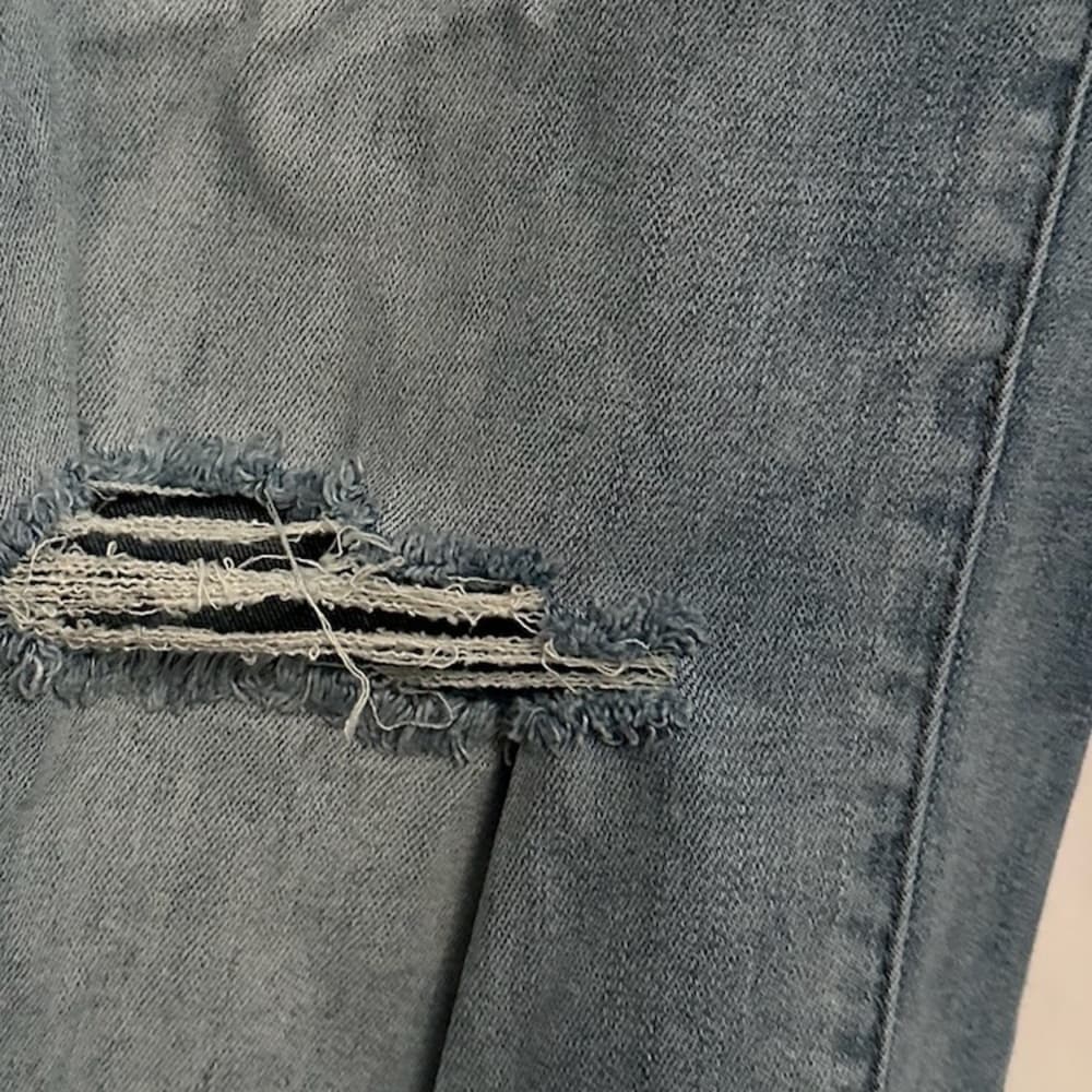 Blank NYC The Baxter Ribcage Straight Leg Jeans Denim Cropped Distressed Size 28 - Thumbnail 10