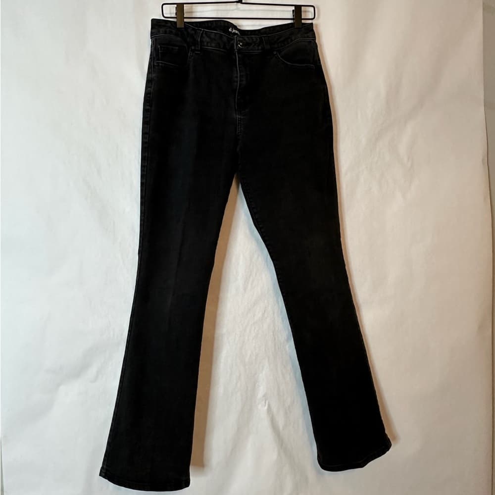 d.jeans Dark Almost Black Bootcut Stretch Jeans Women’s Size 12 Mid Rise Denim - Thumbnail 3