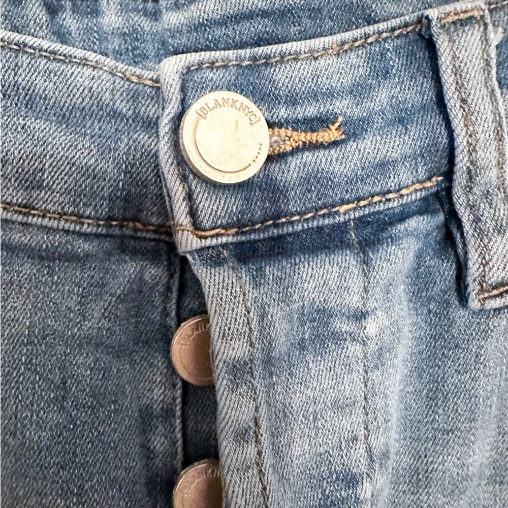 Blank NYC The Baxter Ribcage Straight Leg Jeans Denim Cropped Distressed Size 28 - Thumbnail 7