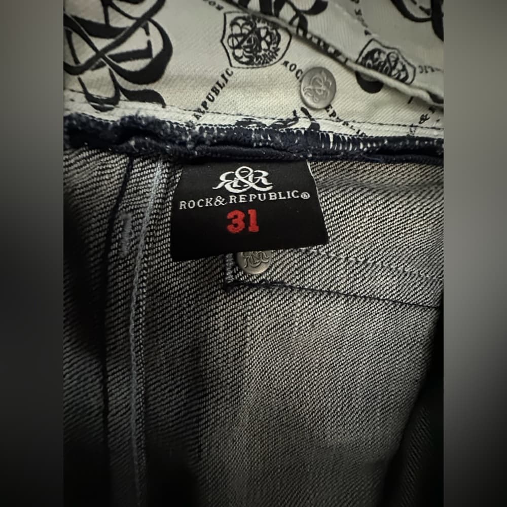 Rock & Republic Original Kasandra Rhinestone Logo Bootcut Jeans Size 31 Y2K - Thumbnail 14