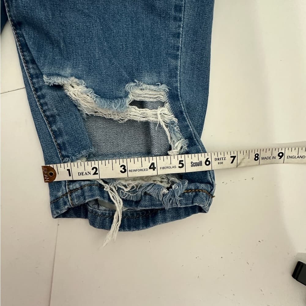 Windsor Distressed Crop Jeans Medium Wash Ripped Denim Size 32 / 13 Bikercore - Thumbnail 11
