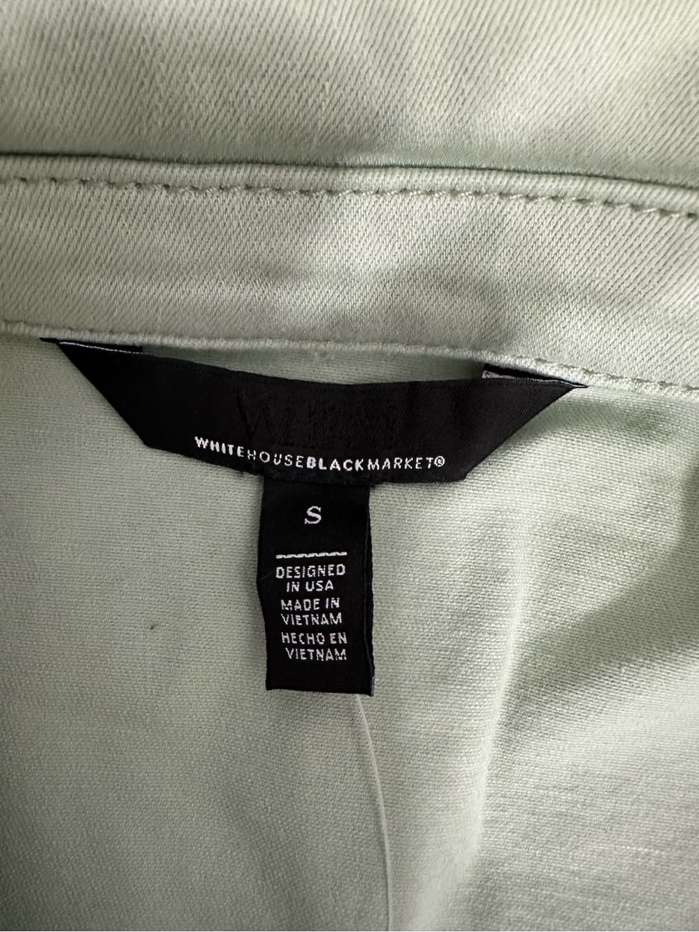 NWT White House Black Market Sage Mint Green Zip Front Jacket Small Minimalist - Thumbnail 7