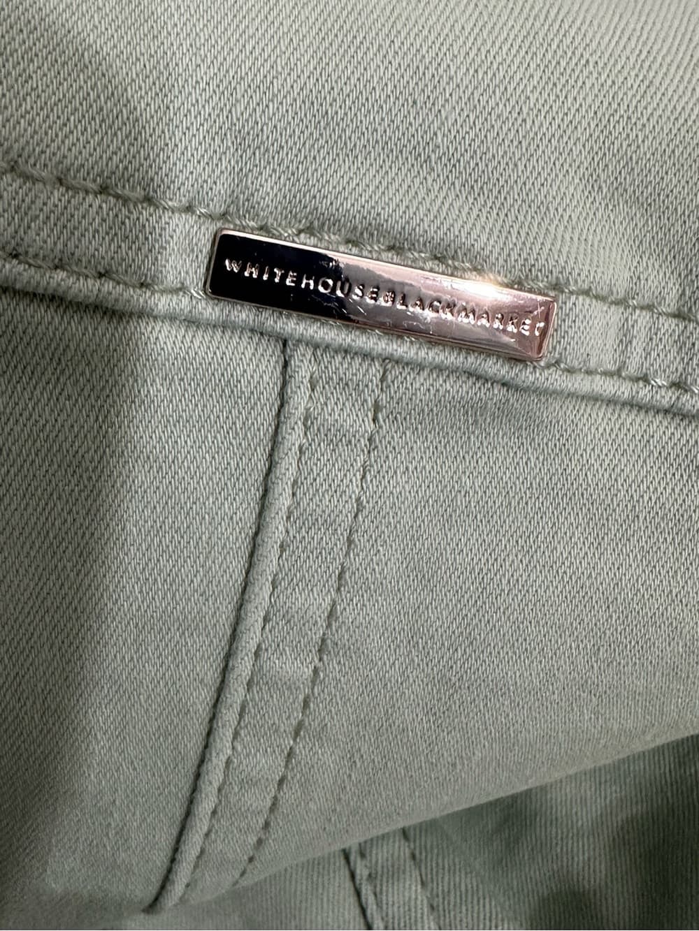 NWT White House Black Market Sage Mint Green Zip Front Jacket Small Minimalist - Thumbnail 9