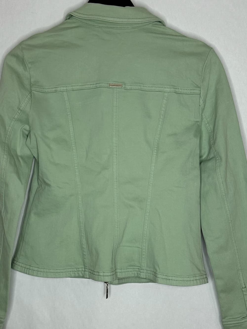 NWT White House Black Market Sage Mint Green Zip Front Jacket Small Minimalist - Thumbnail 4