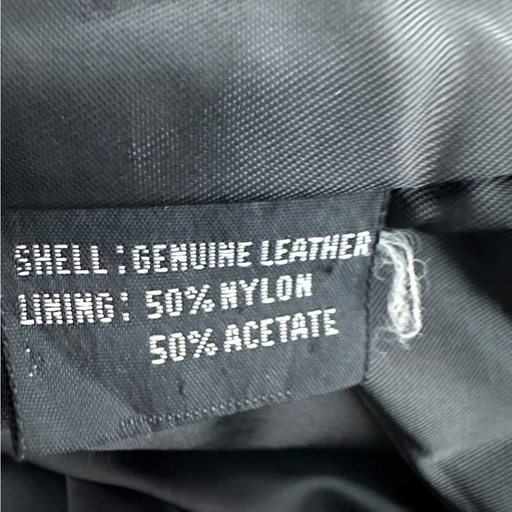 Tibor Black Longline Genuine Leather Coat Button Front Vintage Medium - Thumbnail 7
