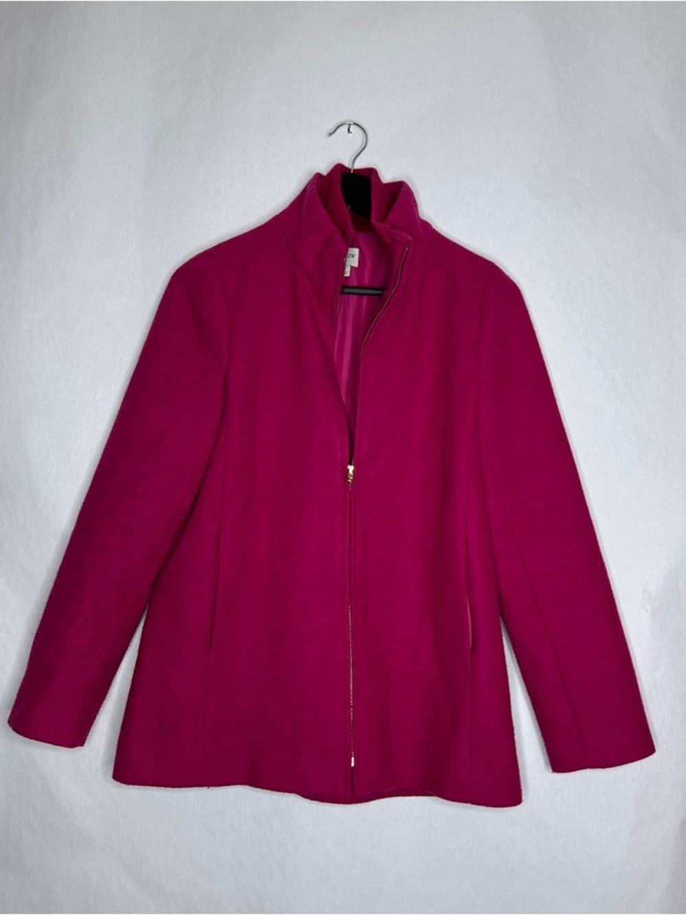 J.Crew Factory Lodge Pea Coat Warm Berry Wool Classic Preppy Size 2 Feminine - Thumbnail 4