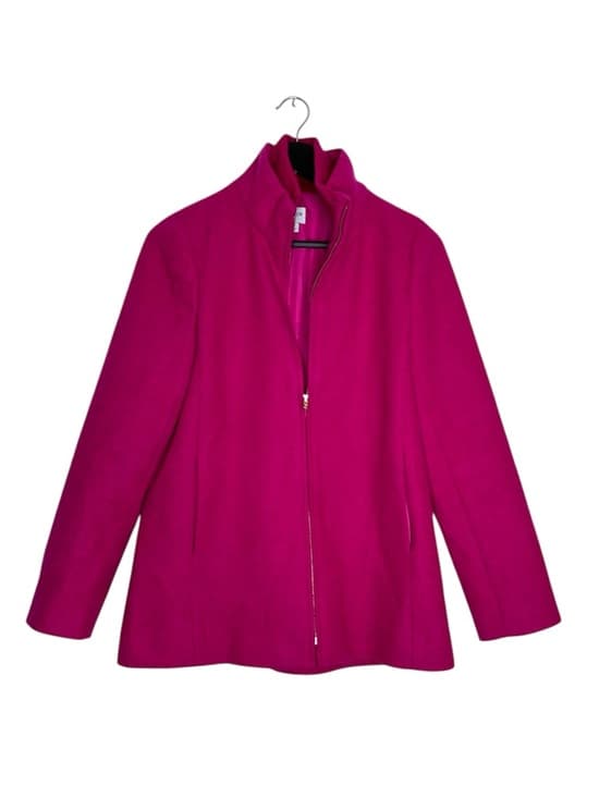J.Crew Factory Lodge Pea Coat Warm Berry Wool Classic Preppy Size 2 Feminine - Thumbnail 8