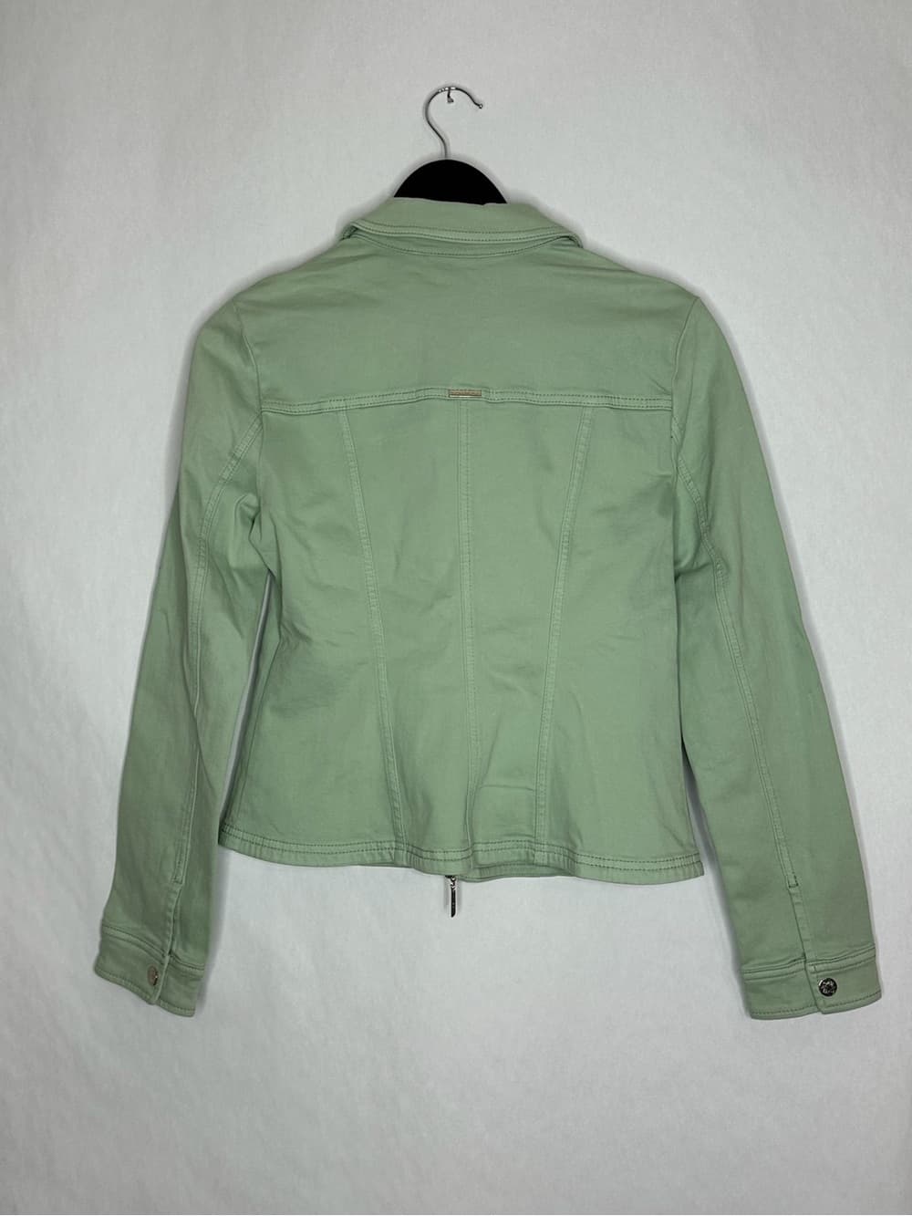 NWT White House Black Market Sage Mint Green Zip Front Jacket Small Minimalist - Thumbnail 3