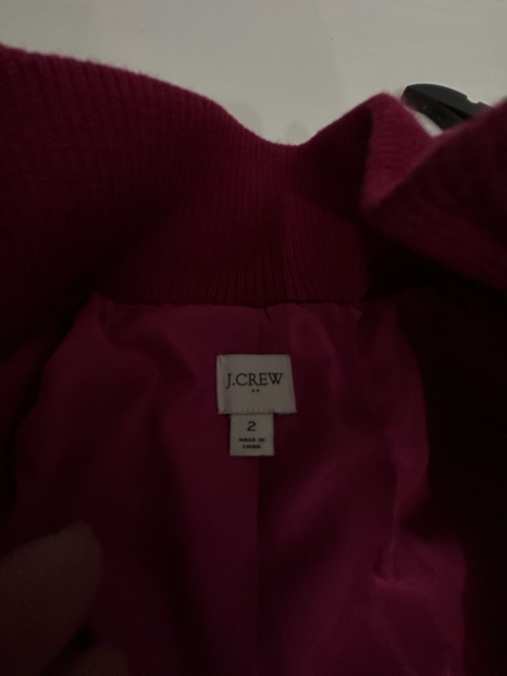 J.Crew Factory Lodge Pea Coat Warm Berry Wool Classic Preppy Size 2 Feminine - Thumbnail 3